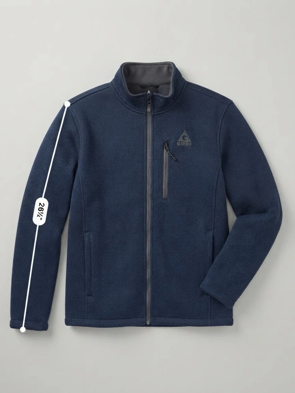 GERRY Navy Blue Full Zip Fleece Jacket Mens L Outdoor